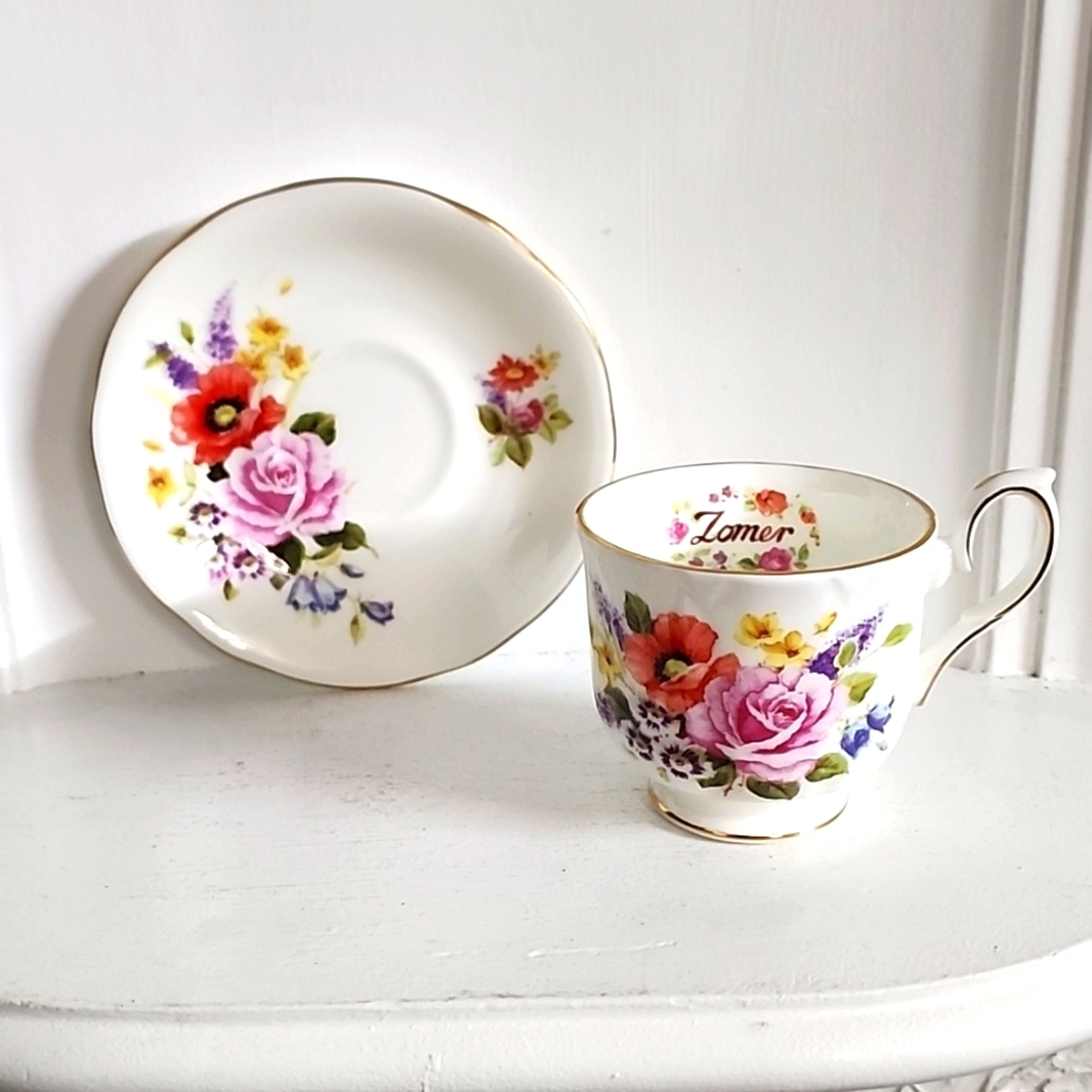 Duchess - Fine Bone China England, porcelain cup and saucer 'Summer'